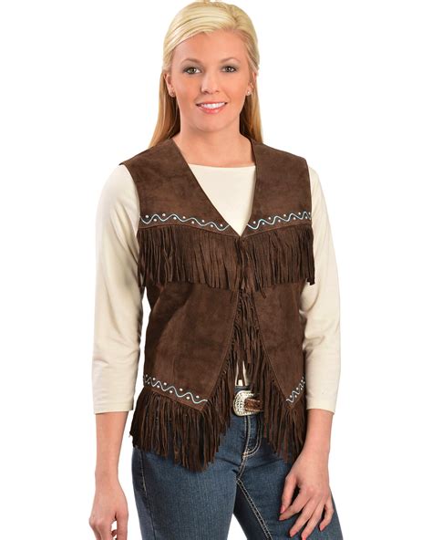 suede fringe vest womens|women's suede western vest.